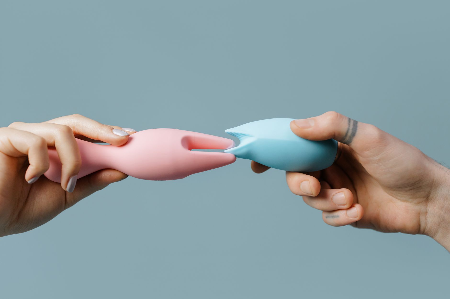 Array of colorful vibrators including lemon-colored toys, highlighting intimate tools for long-term couples